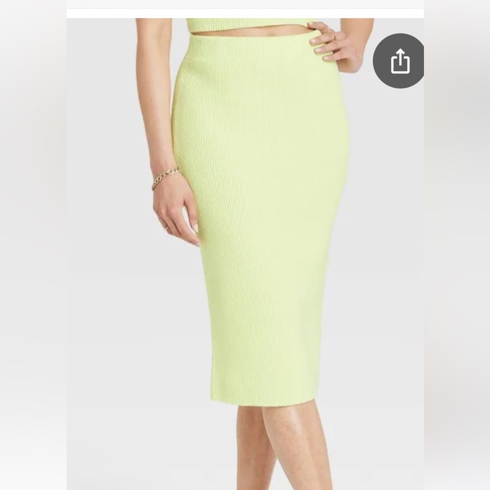 Universal Thread Yellow Midi Pencil Skirt